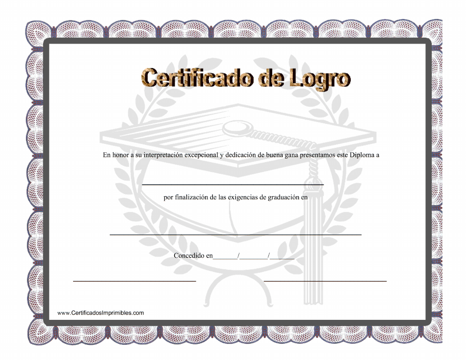 Certificado De Logro - Graduacion De Bachillerato Preview