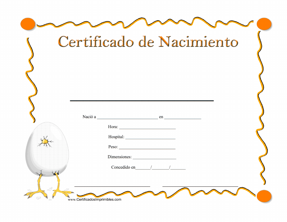 Certificado De Nacimiento - Spain (Spanish), Page 1