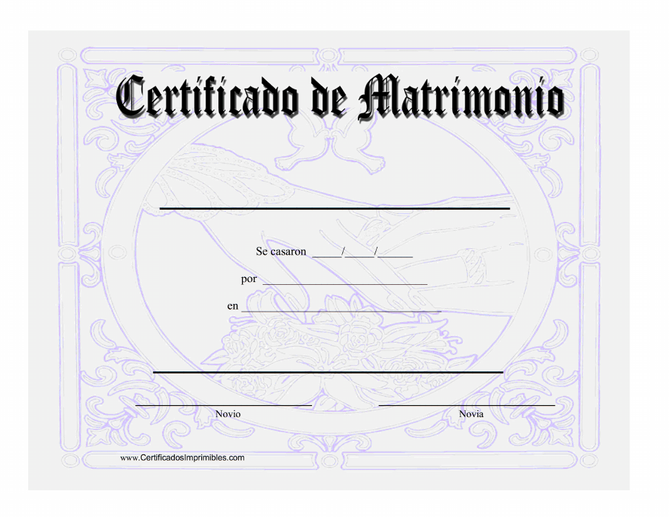 Spain Certificado De Matrimonio - Violeta Download Printable PDF ...