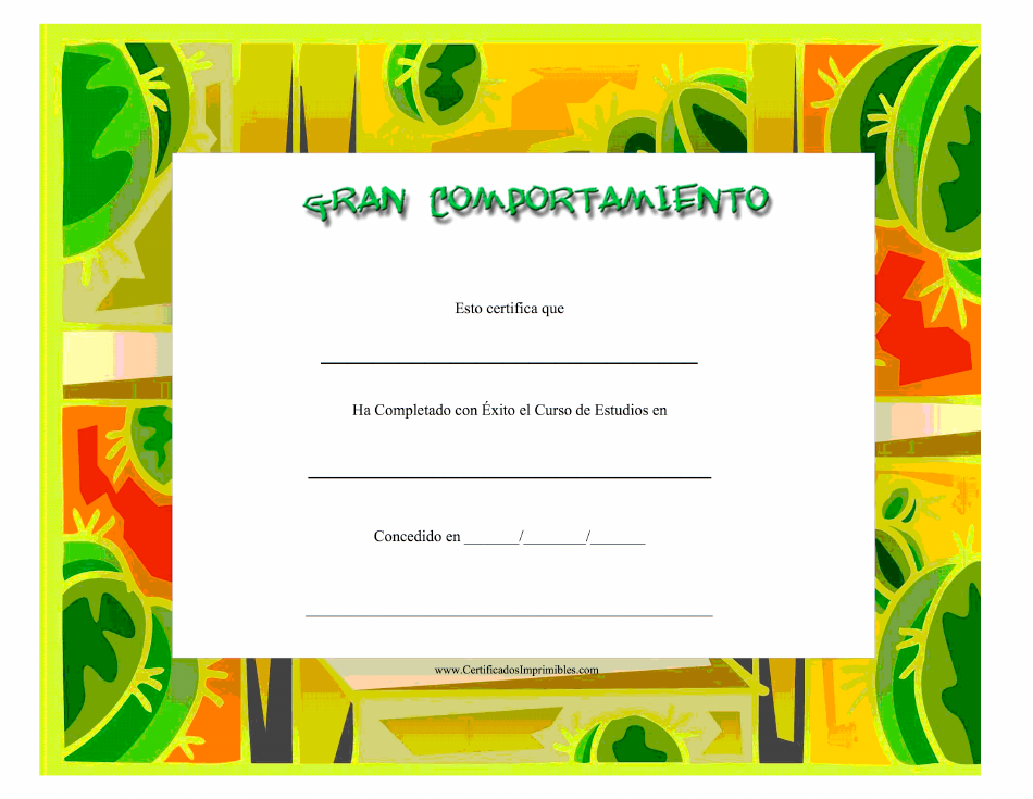 Gran Comportamiento Certificado - Spain (Spanish), Page 1
