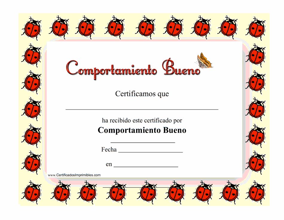 Comportamiento Bueno Certificado - Ladybug - Spain (Spanish) - Preview Image