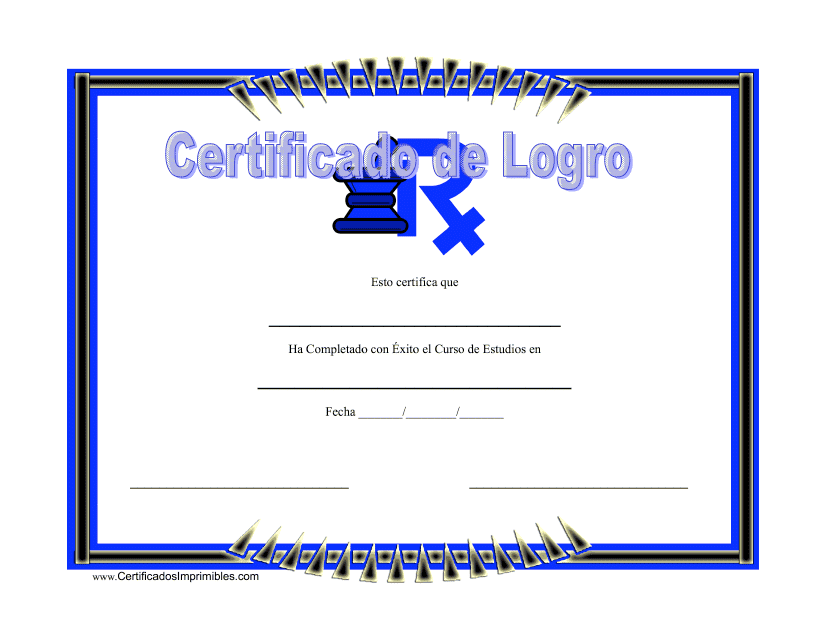Certificado De Logro - Dark Blue - Spain (Spanish)
