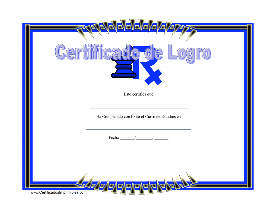 Certificado de logro en España - Plantilla de documento