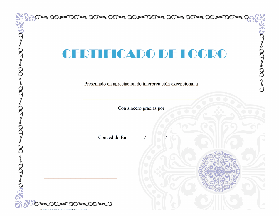 Certificado De Logro - Azul