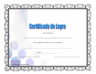 &quot;Certificado De Logro&quot; (Spanish)