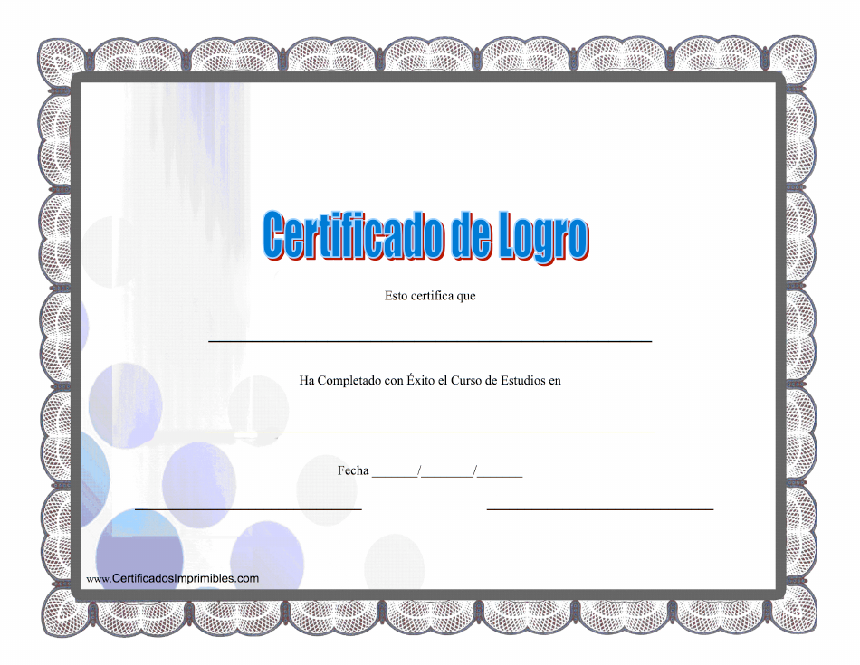 Certificado de Logro - Morado (Spanish)