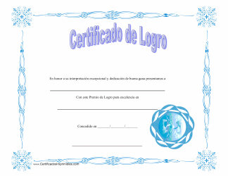 Certificado De Logro (Spanish)