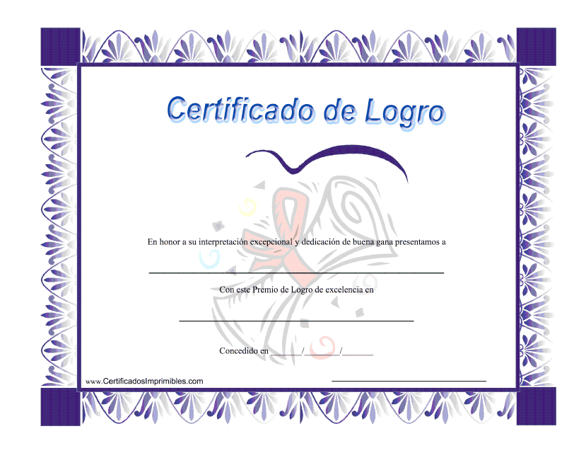 Certificado De Logro (Spanish) Download Pdf