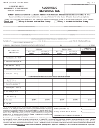 Form R-1-W &quot;Winery Manufacturer's Tax Sales Report for Periods Beginning on and After May 1, 2012&quot; - New Jersey