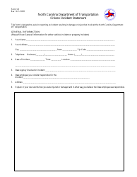Document preview: Form 141 Citizen Incident Statement - North Carolina