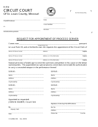 Form CCADM62-WS Request for Appointment of Process Server - St. Louis County, Missouri