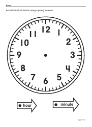 Document preview: Paper Clock Template With Hands