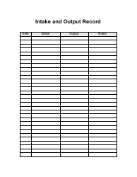 Document preview: Intake and Output Record Form