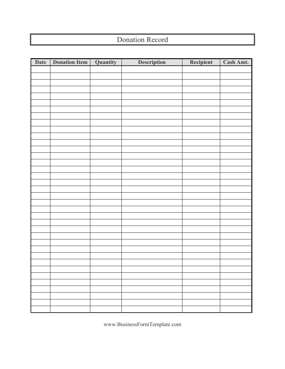 Donation Record Spreadsheet Template Download Printable PDF ...