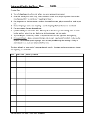 Document preview: Instrument Practice Log Sheet