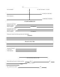 Document preview: Small Claims Affidavit Template