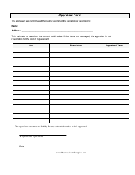 Document preview: Appraisal Form