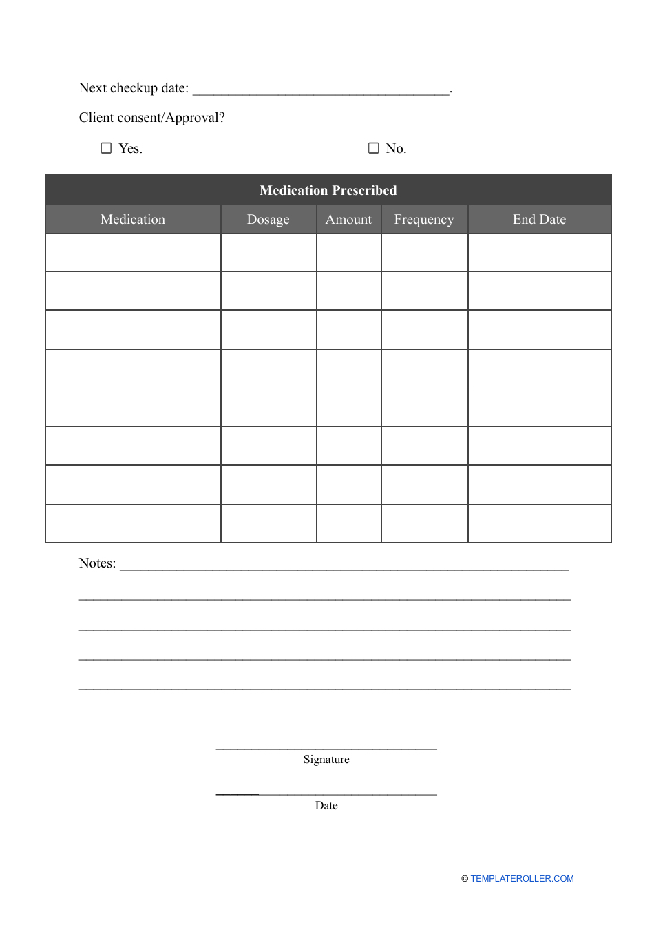 Patient Discharge Form, Page 2