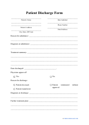 Document preview: Patient Discharge Form