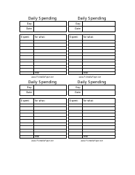 Document preview: Daily Spending Template