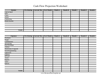 Document preview: Cash Flow Projection Spreadsheet