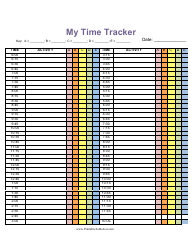 Document preview: My Time Tracking Spreadsheet Template