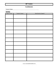 Document preview: Confidential Iep Tracking Spreadsheet Template