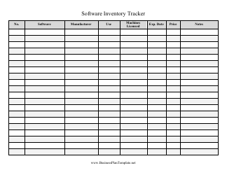 Document preview: Software Inventory Tracking Spreadsheet Template
