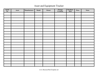 Document preview: Asset and Equipment Inventory Tracking Template