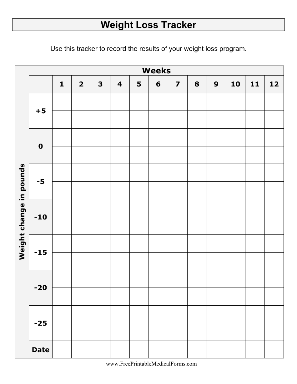 Large-Print Weight Loss Tracking Spreadsheet Template Preview