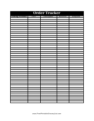 Document preview: Order Tracker Spreadsheet Template
