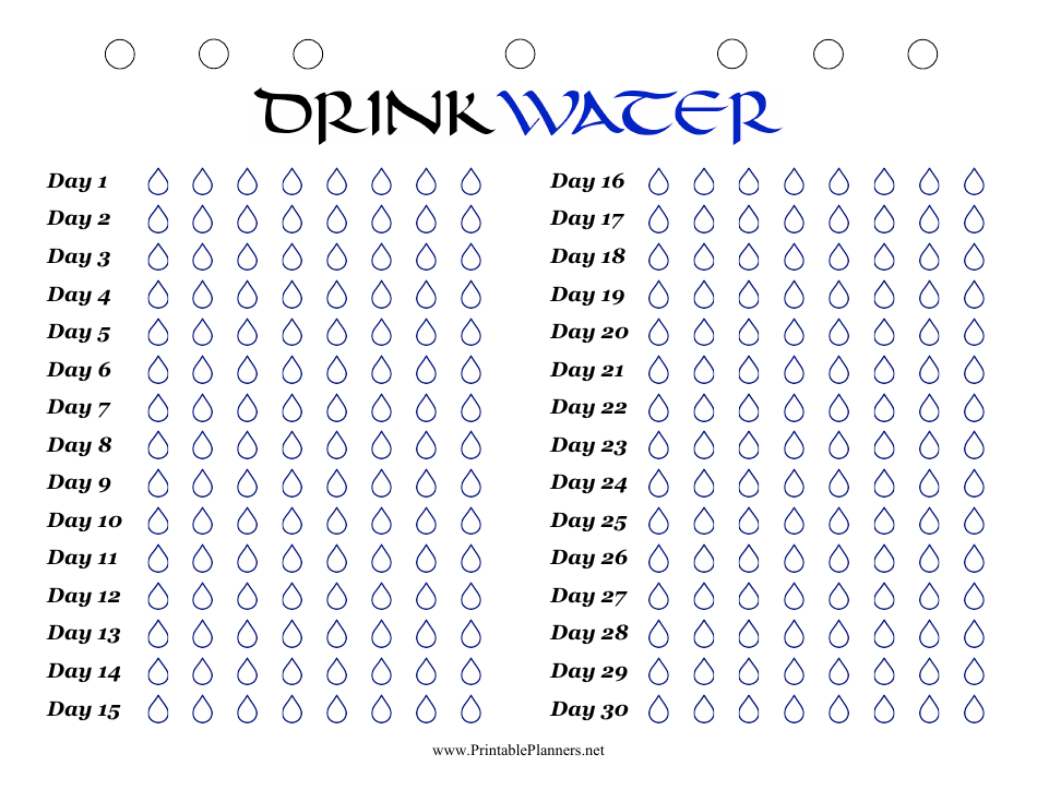 Monthly Water Drinking Tracker Template - Templateroller