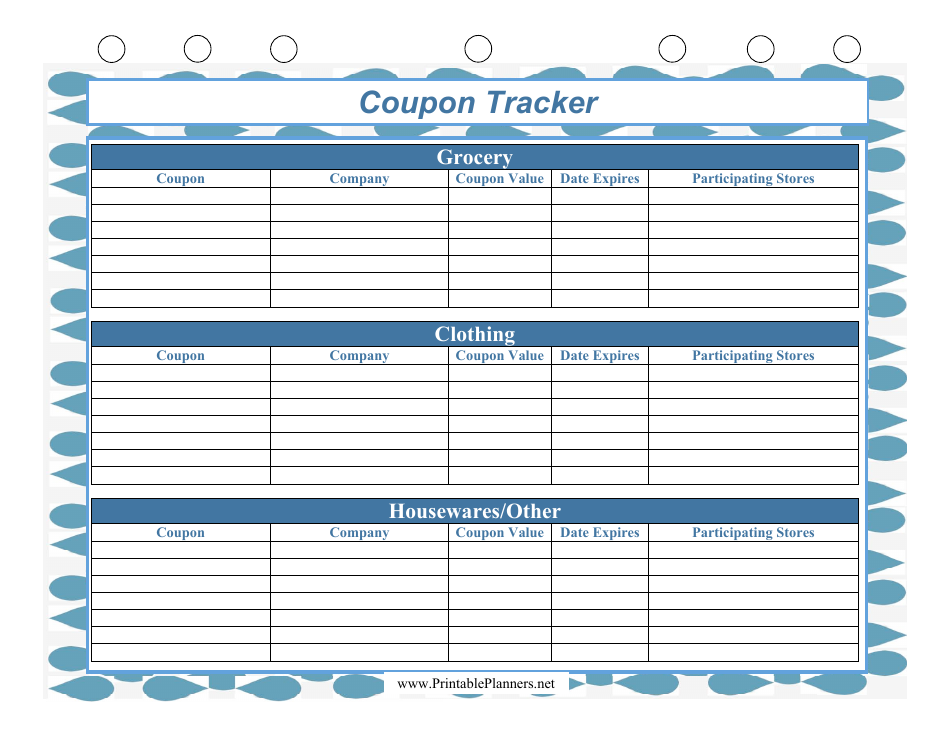 Blue Coupon Tracking Template - Image Preview