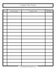 Document preview: Computer Time Tracking Spreadsheet Template