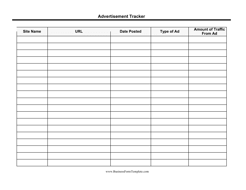 &quot;Advertisement Tracking Spreadsheet Template&quot; Download Pdf