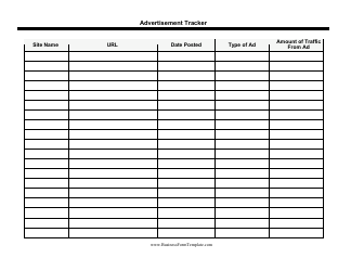 &quot;Advertisement Tracking Spreadsheet Template&quot;