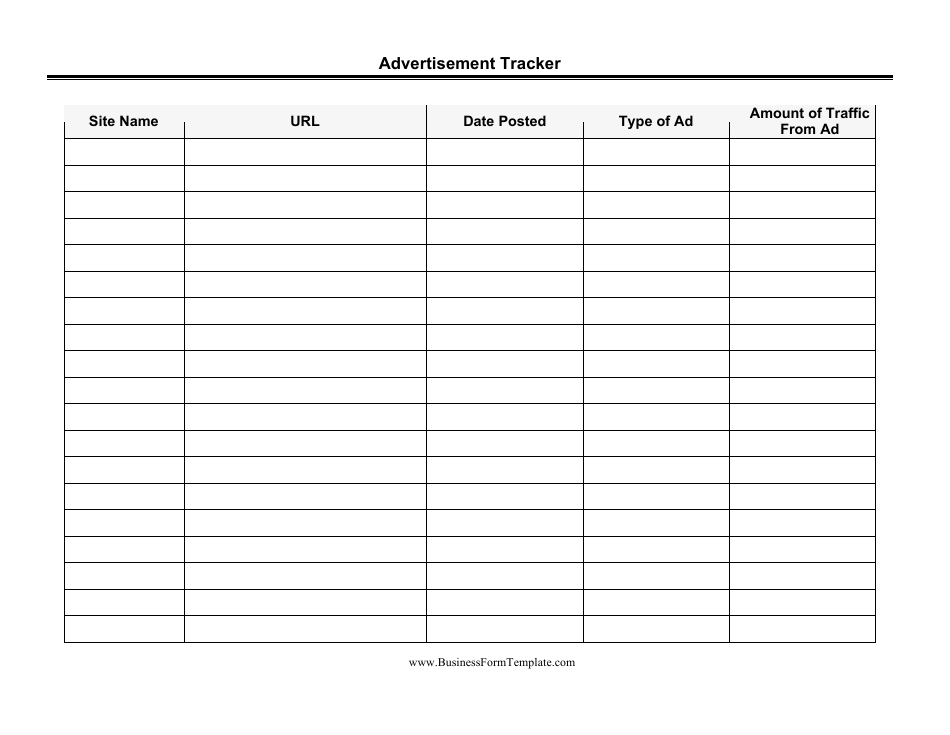 Advertisement Tracking Spreadsheet Template Preview Image