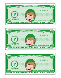 &quot;One Hundred Play Dollar Template&quot;