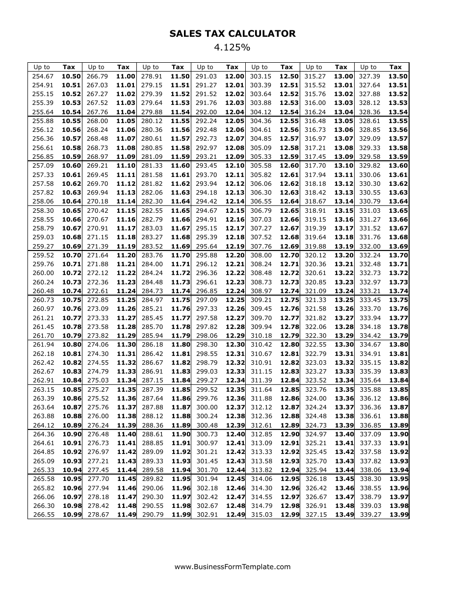 4.125% Sales Tax Calculator, Page 4