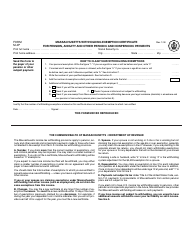 Form M-4p &quot;Massachusetts Withholding Exemption Certificate for Pension, Annuity and Other Periodic and Nonperiodic Payments&quot; - Massachusetts
