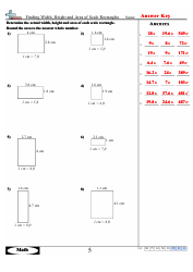 Finding Width, Height and Area of Scale Rectangles Math Worksheets With Answers, Page 10