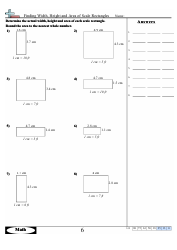 Finding Width, Height and Area of Scale Rectangles Math Worksheets With Answers, Page 11