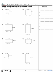 Finding Width, Height and Area of Scale Rectangles Math Worksheets With Answers, Page 13