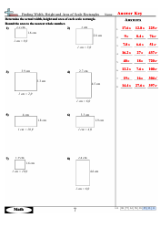 Finding Width, Height and Area of Scale Rectangles Math Worksheets With Answers, Page 14