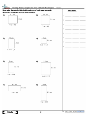 Finding Width, Height and Area of Scale Rectangles Math Worksheets With Answers, Page 17