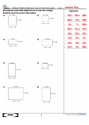 Finding Width, Height and Area of Scale Rectangles Math Worksheets With Answers, Page 2
