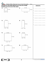 Finding Width, Height and Area of Scale Rectangles Math Worksheets With Answers, Page 7