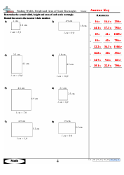 Finding Width, Height and Area of Scale Rectangles Math Worksheets With Answers, Page 8