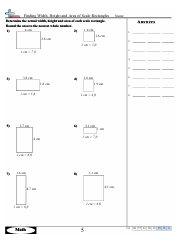 Finding Width, Height and Area of Scale Rectangles Math Worksheets With Answers, Page 9
