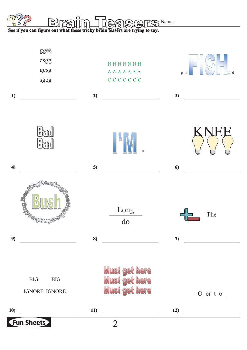 Brain Teasers Logic Puzzle Template With Answer Key, Page 3